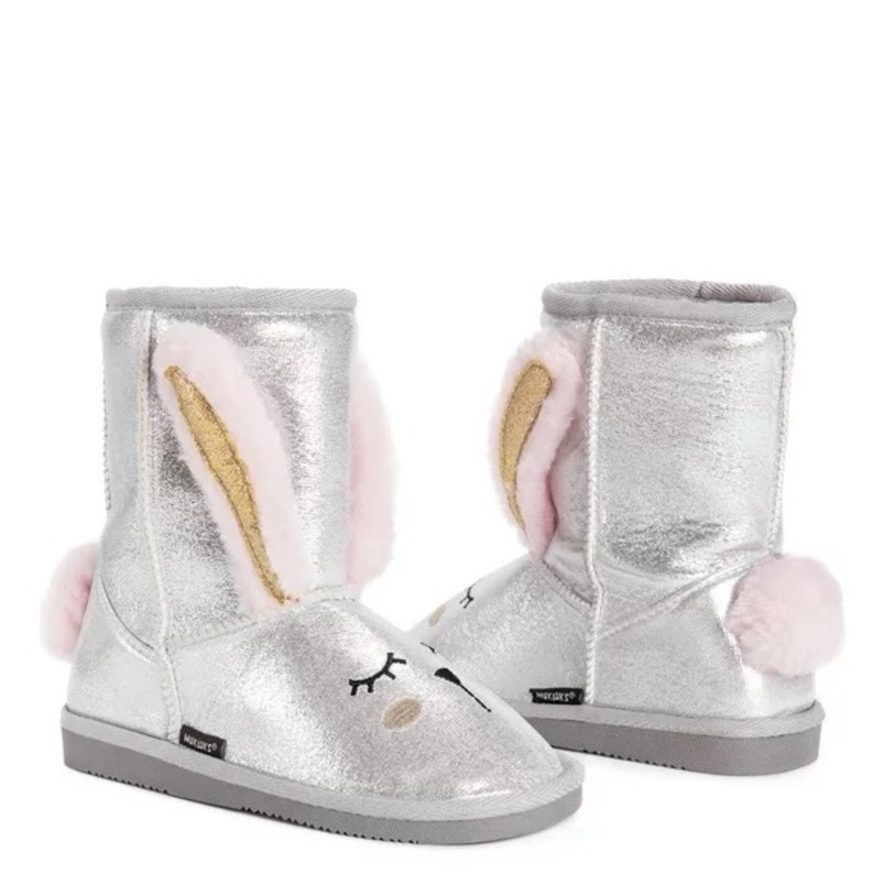 MUK LUKS Girl's Bunny Boots Silver Size 2